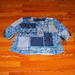Links Patchwork Print Blouse - Size L
